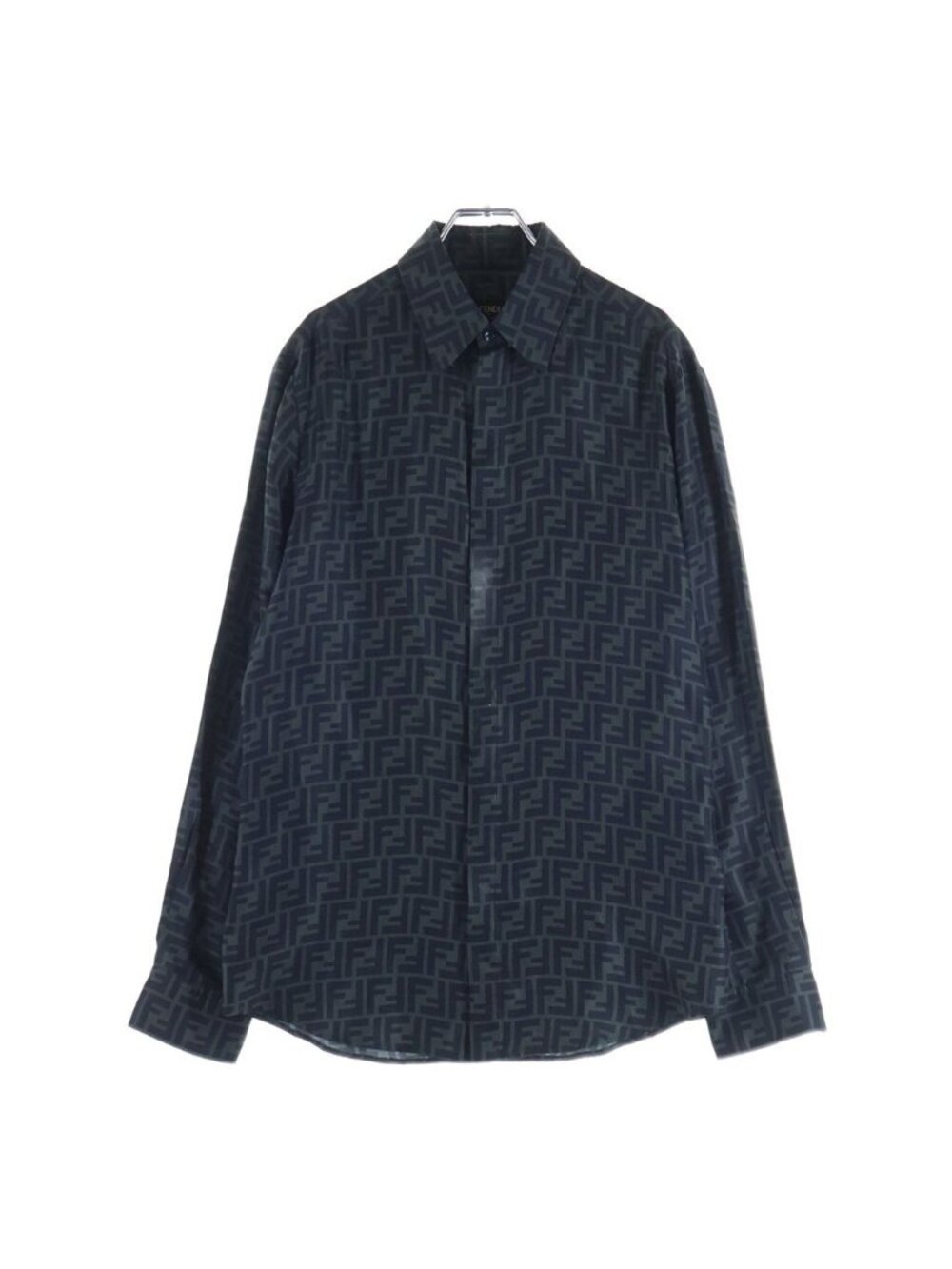 Fendi Zuccaall Over Pattern Long Sleeve Shirt Black 39